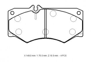 MERCEDES MICRO BUS- L-207- 77/96; ÖN FREN BALATASI (KABLOSUZ) (DİSK)(149X75X18)(BRAMAX) A0015867042