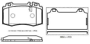 MERCEDES S CLASS- W220- 02/05; ÖN FREN BALATASI (KABLOSUZ)(DİSK)(117,8X71,60X16,50) (FMK) A0054206020
