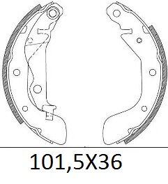CHEVROLET KALOS- HB- 04/05; ARKA FREN PABUCU (101,5X36) (DAIWA) 93740252