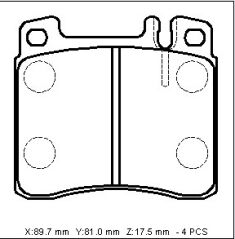 MERCEDES S SL CLASS- W140- 91/98; ÖN FREN BALATASI (KABLOSUZ)(DİSK) (90X86X18,5)(BRAMAX) A0024200320