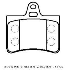 CITROEN C5- 05/08; ARKA FREN BALATASI 1,6HDI/2,0/2,0HDI(KABLOSUZ)(DİSK) (73,50X71,01X14,83)(BRAMAX) 4252.90