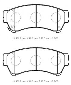 MAZDA 6- SD- 2006; ÖN FREN BALATASI (DİSK) (136.7X48.6X16.5)(DAIWA) GSYD3328Z9C