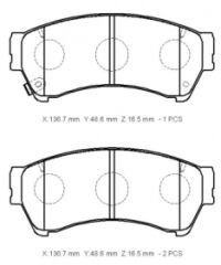 MAZDA 6- SD- 2006; ÖN FREN BALATASI (DİSK) (136.7X48.6X16.5)(DAIWA) GSYD3328Z9C