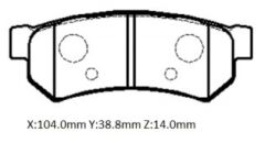 CHEVROLET AVEO- SD- 07/12; ARKA FREN BALATASI (DİSK) (103,9x38,8x14)(BRAMAX) 96800089