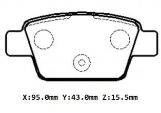 FIAT LINEA CLASSIC- 06/15; ARKA FREN BALATASI 1,4 (KABLOSUZ)(DİSK)(95X43X15.5)(BRAMAX) 77363518