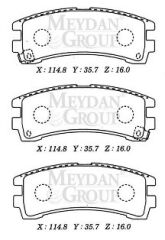 NISSAN TERRANO- 93/97; ARKA FREN BALATASI (DİSK) (114,8X35,7X16) (DAIWA) 44060-32G85
