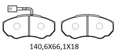 PEUGEOT BOXER- 03/07; ÖN FREN BALATASI 1,9/2,0/2,5/2,8 (1 KABLOLU)(DİSK) (140,6X66,1X18) (BRAMAX) 4252.43