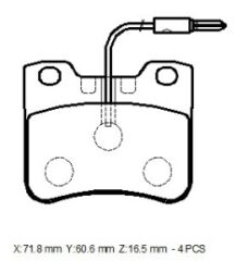 PEUGEOT 106- 97/01; ÖN FREN BALATASI (4 KABLOLU)(DİSK)(71,9X60,6X17) (BRAMAX) 4250.90