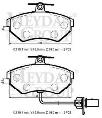 SEAT EXEO- 09/11; ÖN FREN BALATASI 1,6/1,8T/1,8TSI/2,0TFSI/2,0TDI(2KABLOLU)DİSK)119,4X69,5X19)BRAMAX 8E0698151B