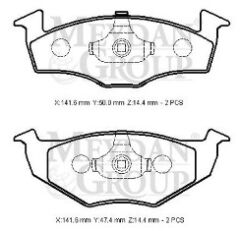 SEAT IBIZA- 00/01; ÖN FREN BALATASI (DİSK) (141,6X50X16,48/141,6X47,4X16,48) (BRAMAX) 1H0615106E