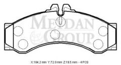 MERCEDES SPRINTER- 00/07; ARKA FREN BALATASI (KABLOSUZ)(DİSK)(164,2X72X19,5) (BRAMAX) A0044201520