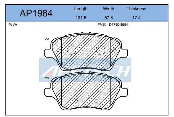 DİSK BALATA ÖN A03.2474 TRANSİT TOURNEO COURIER (14-) B-MAX FIESTA-VI (12-)