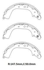 NISSAN PATHFINDER- 99/04; ARKA FREN PABUCU (147,5X50) (DAIWA) 44060-0W727