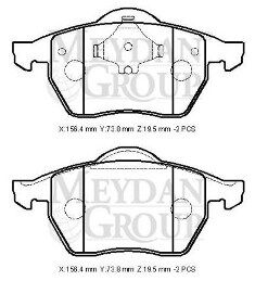 SEAT TOLEDO- 99/05; ÖN FREN BALATASI 1,6/1,8/1,9TDI/2,3 (KABLOSUZ) (DİSK) (156,4X73,8X19,5)(BRAMAX) 1J0698151 L