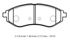 CHEVROLET AVEO- HB- 09/11; ÖN FREN BALATASI (DİSK) (133X48,9X17) (BRAMAX) 96534653