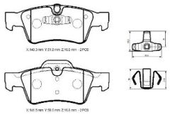 MERCEDES ML CLASS- W164- 06/09; ARKA FREN BALATASI (DİSK)(140,3X51,8X16,8/14;1,5X59,6X16,8)(BRAM A1644201920