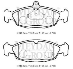 DAEWOO LANOS- SD/HB- 97/00; ÖN FREN BALATASI (KABLOSUZ)(DİSK(140,2X58,5X16,5/14;0,2X48X16,5)(BRAMAX) 1605810