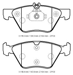MERCEDES E CLASS- W211- 03/06; ÖN FREN BALATASI(KABLOSUZ)DİSK(155,3X69,3X19,4/156,4X63,9X19,4)BRAMAX A0044200720