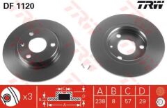 DİSK FREN AYNASI ÖN EFD1120 P106 (91-01) SAXO 3 BİJON (238X8X3)