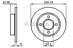 DİSK FREN AYNASI ÖN EFD2752 FIESTA IV-KA-MAZDA 121 1.2-1.3 (239.5x12x4DL)
