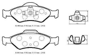 FORD FIESTA- 00/02; ÖN FREN BALATASI 1,0/1,3/1,4/1,8 (DİSK) (149,9X54X17,5/15;1,4X52,2X17,5)(BRAMAX) YS61-2K021-AA