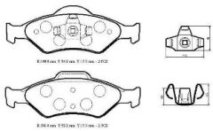 FORD FIESTA- 00/02; ÖN FREN BALATASI 1,0/1,3/1,4/1,8 (DİSK) (149,9X54X17,5/15;1,4X52,2X17,5)(BRAMAX) YS61-2K021-AA