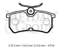 FORD FOCUS- SD/HB- 98/05; ARKA FREN BALATASI 1,4/1,6/1,8/2,0 (DİSK) (87,2X42,5X13) (BRAMAX) 98AB-2M008-BA