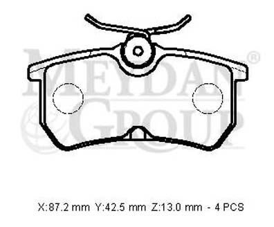 FORD FIESTA- 13/17; ARKA FREN BALATASI 1,0/1,4/1,5/1,6 (DİSK) (87,2X42,5X13) (BRAMAX) 98AB-2M008-BA