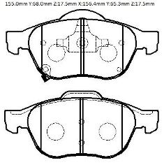 TOYOTA AVENSIS- 01/02; ÖN FREN BALATASI 1,6/1,8/2,0 (DİSK) (155X71,1X17,5/15;6,4X68,4X17,5) (DAIWA) 04465-05080
