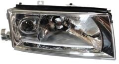 SKODA OCTAVIA- 01/10; FAR LAMBASI SAĞ ELEKTRİKLİ/MOTORSUZ/MERCEKLİ (ŞEFFAF CAM)(8FİŞ)(H4/H3)EUROLAMP 1Z1941018D