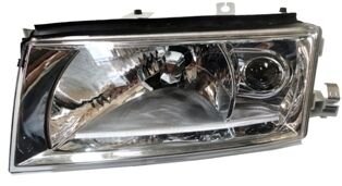 SKODA OCTAVIA- 01/10; FAR LAMBASI SOL ELEKTRİKLİ/MOTORSUZ/MERCEKLİ (ŞEFFAF CAM)(8FİŞ)(H4/H3)EUROLAMP 1Z1941017D