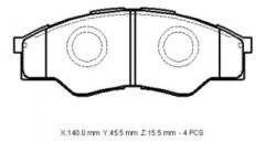 TOYOTA HILUX- PICK UP VIGO- 05/07; ÖN FREN BALATASI 4X4 (07/10 4X2 UYUMLU)(140X51.9X15,50)DA 044650K160