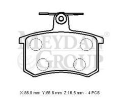 AUDI A100- 92/95; ARKA FREN BALATASI 1,8/2,0/2,2 (KABLOSUZ)DİSK)(86,8X66,6X16,5)YUMURTA KASA)BRAMAX) 4D0615405M