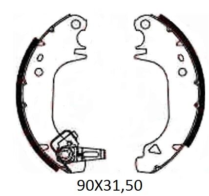 CITROEN SAXO- 00/03; ARKA FREN PABUCU (90X31,50) (BRAMAX) 4241.L3