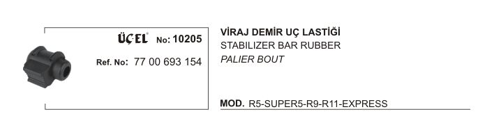 VİRAJ DEMİR UÇ LASTİĞİ 10205 R9 11 EKSPRES 7700760265