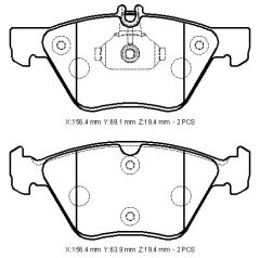 MERCEDES E CLASS- W210- 00/02; ÖN FREN BALATASI KABLOSUZ)DİSK(156,4X69,1X19,4/156,4X63,9X19,4)BRAMAX A0024205020