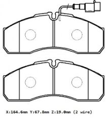 MERCEDES SPRINTER- 00/07; ÖN FREN BALATASI (616) (2 KABLOLU) (DİSK)(164,6X67,8X19) (BRAMAX) A0034204620