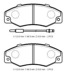 RENAULT R21- CONCORDE/MANAGER- 89/96; ÖN FREN BALATASI (2KABLOLU)(DİSK) (123X48,5X16)(FMK) 7701202481