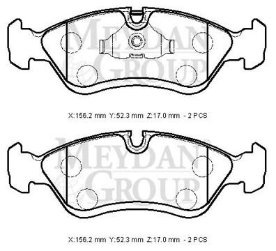 OPEL OMEGA- A- 86/94; ÖN FREN BALATASI (KABLOSUZ)(DİSK) (156,2X52,3X17)(BRAMAX) 1605454