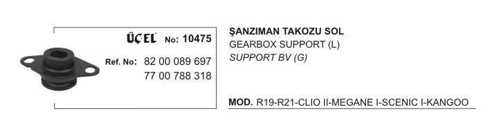 ŞANZUMAN TAKOZU SOL 10475 R19 DİZEL R21 CLIO-II MEGANE-I SCENIC-I KANGO 82000896