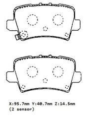 HONDA CIVIC- HB- 06/09; ARKA FREN BALATASI (DİSK)(95.7x40,7x14.5)(DAIWA) 43022-SMG-E00