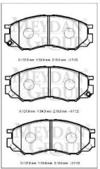 MITSUBISHI L200- PICK UP- 99/01; ÖN FREN BALATASI KÜÇÜK TİP 4X2 (DİSK) (137,8X54,9X16) (DAIWA) MR205256