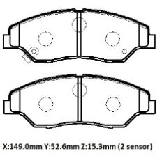 KIA SPORTAGE- 95/02; ÖN FREN BALATASI (DİSK)(149X52.6X15.3)(DAIWA) 0K045-33-23Z