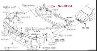 NISSAN PRIMERA- P11- 00/02; ÖN TAMPON DEMİRİ ÜST (EAGLE BODY) 62290-9F530