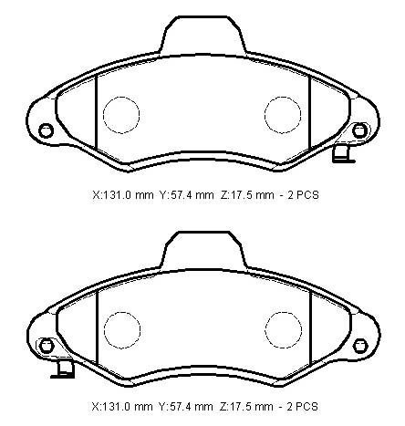 FORD ESCORT- 90/94; ÖN FREN BALATASI (DİSK) (131X57,4X17,5) (BRAMAX) 94AB2K021AB