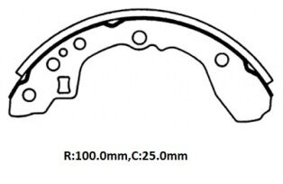 KIA CAPITAL- 88/94; ARKA FREN PABUCU (100X25) (DAIWA) 0K30A-26-28Z