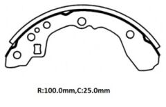 KIA CAPITAL- 88/94; ARKA FREN PABUCU (100X25) (DAIWA) 0K30A-26-28Z