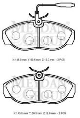 OPEL VIVARO- 04/08; ÖN FREN BALATASI (2 KABLOLU)(DİSK)(145x60,5x18) (BRAMAX) 4254.51