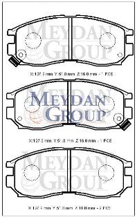 MITSUBISHI GALANT- 88/91; ÖN FREN BALATASI 1,8/2,0 (DİSK) (127,9X51X16) (DAIWA) MR129431