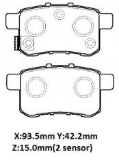 HONDA ACCORD- 08/15; ARKA FREN BALATASI (DİSK) (93,5X43X15) (DAIWA) 43022-TA0-A00
